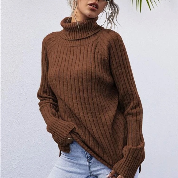 Brown Turtleneck Sweater - Picture 4 of 7